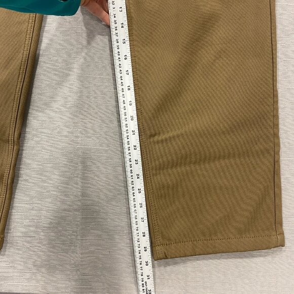 CAT Caterpillar Work Pants Mens 38 x 30 Brown Canvas Fleece Lined Insulated - Picture 7 of 11